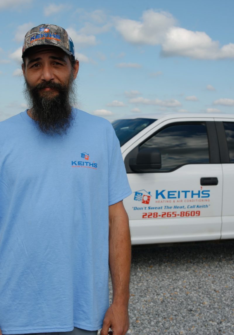 Keith's HVAC technician on the job